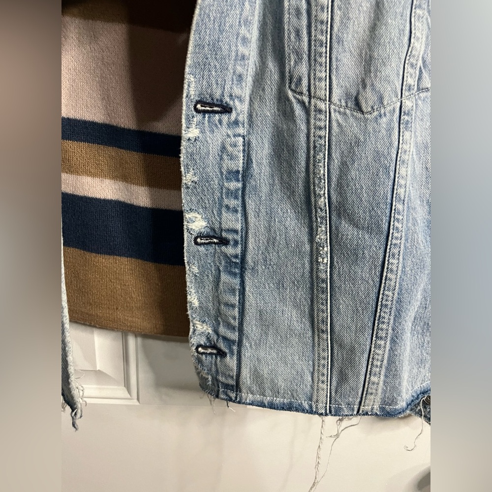 AMO DENIM CANTEEN RAW FRAYED HEM DENIM CLASSIC VINTAGE JACKET - BIG SKIES XS - Picture 7 of 10